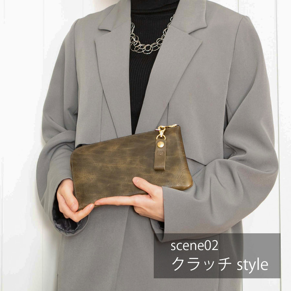 【在庫限りのビッグセール】お財布とバッグ機能がこれひとつで 馬革 お財布 バッグ サコッシュ JAW009 14枚目の画像