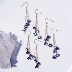 彩虹般的流星耳環，以黑珍珠製成～Shooting Star 第5張的照片