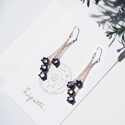 彩虹般的流星耳環，以黑珍珠製成～Shooting Star 第6張的照片