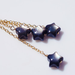 彩虹般的流星耳環，以黑珍珠製成～Shooting Star 第4張的照片