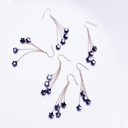 彩虹般的流星耳環，以黑珍珠製成～Shooting Star 第2張的照片