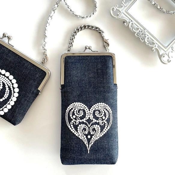 Denim♡スマホポーチ／iPhoneケース：iPhone各機種・他多数機種対応