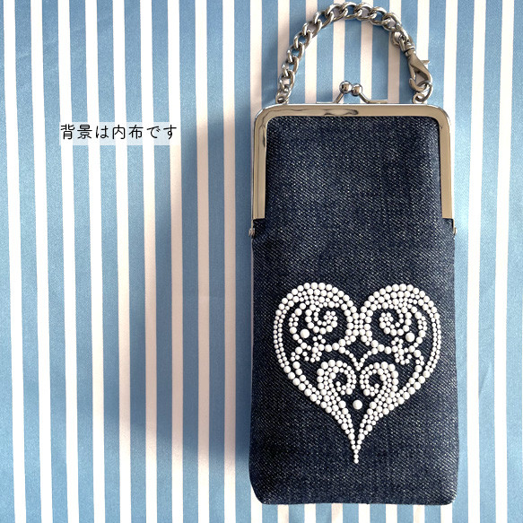 Denim♡スマホポーチ／iPhoneケース：iPhone各機種・他多数機種対応 5枚目の画像