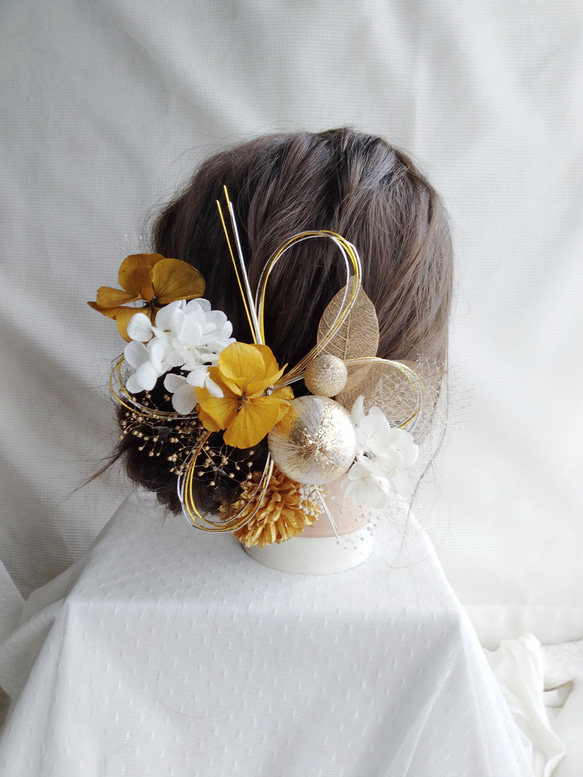 水引と和玉の髪飾り 卒業式 成人式 結婚式 ドライフラワー  