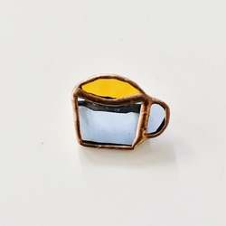 コーヒーカップブローチ(ブルーグレー) 1枚目の画像
