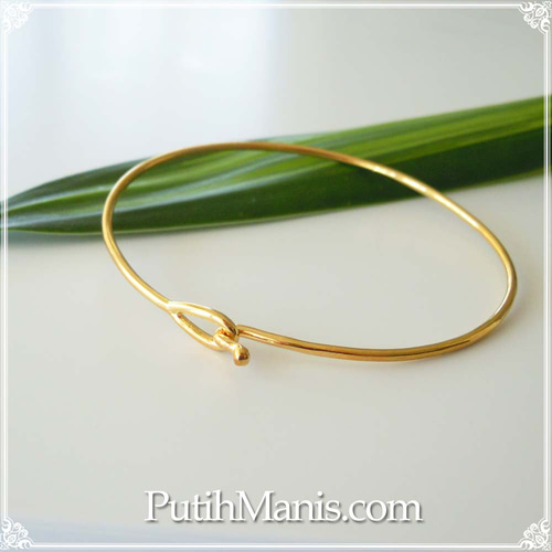 極細バングル・フックタイプ ゴールド (b-08-g) バングル・リスト