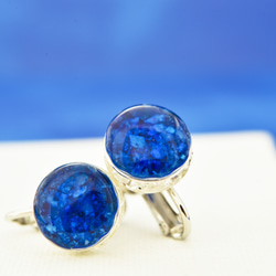 藍色洞窟：夾式耳環【訂單製作】 第1張的照片