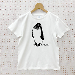 [汗染みが目立ちにくい真っ白 綿100％ Ｔシャツ] 無敵ペンギン 白 ホワイト レディース メンズ ｔシャツ 3枚目の画像