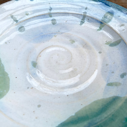 コバルト雲のリム皿(エメラルドグリーン) 6枚目の画像