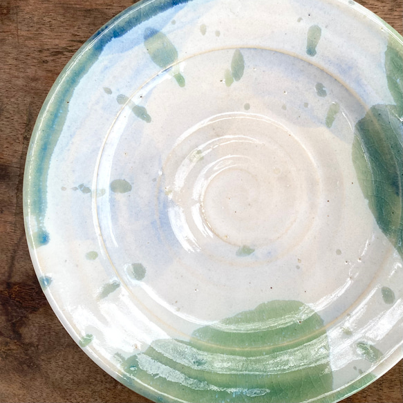 コバルト雲のリム皿(エメラルドグリーン) 7枚目の画像