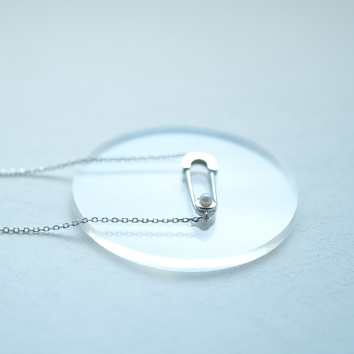 パール 安全ピン ネックレス シルバー925 ネックレス・ペンダント