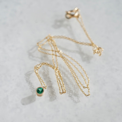 Emerald birthstone necklace [P033K18/K10EM] 4枚目の画像