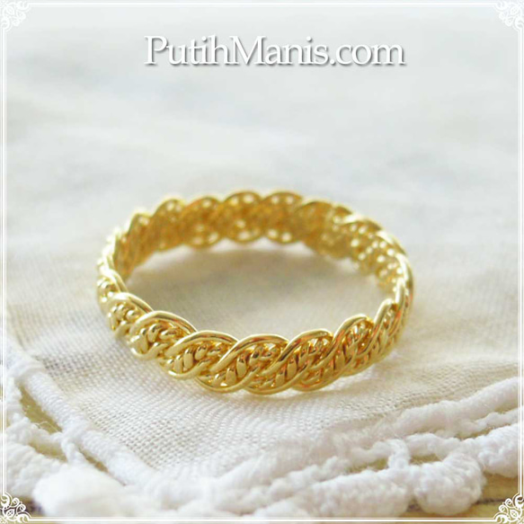 ゴールド編み込みリング 18kイタリア製 K18 編み込み ゴールド リング 18金 18k 指輪 地金 三つ編み