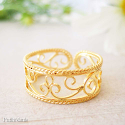 へのへ商店　美しい！　レース　透かし模様　豪華なリング へのへ商店様専用 美しい！ レース 透かし模様 豪華なリング - メルカリ