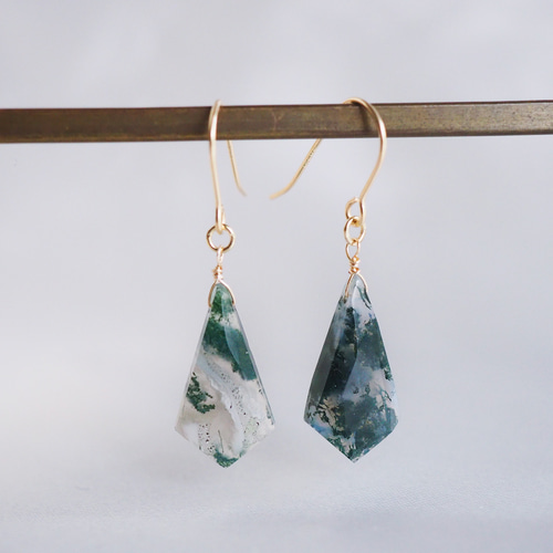 14kgf モスアゲートピアス ピアス（フック・チェーン） Boite de maco