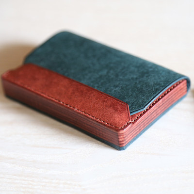 カードケース  "Kasane（カサネ）" ペトロリオ/コッチネーラ　【イタリアンレザー プエブロ】