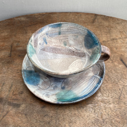 かささぎと雲のコーヒーカップ　(ブルー) 9枚目の画像