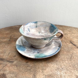 かささぎと雲のコーヒーカップ　(ブルー) 1枚目の画像