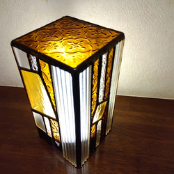 真鍮 ステンドグラスランプ ステンドグラス◇人感センサーランプ◇ストライプ スタンドライト