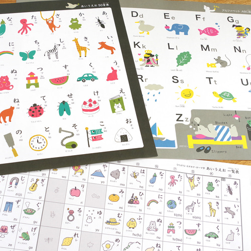 ポスター 「あいうえお50音表」/改訂版 A3サイズ 雑貨・その他 tek