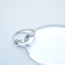 ビンテージ チューリップモチーフのシルバーリング シルバー925 約14号