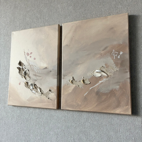 モダンアート　北欧アート　現代アート　カラフル　癒し　北欧　テクスチャーアート 原画 北欧アート『花畑のお散歩』 おしゃれ モダンアート 現代アート