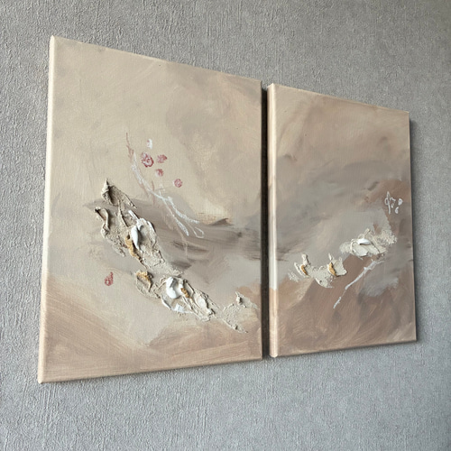 現代アート 2枚セット テクスチャーアート 北欧 アートパネル