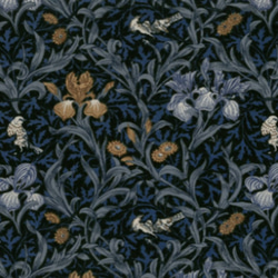 William Morris　ウィリアムモリス　《アイリス柄》大きめリボンの大人カチューシャ　インディゴ系カラー 8枚目の画像