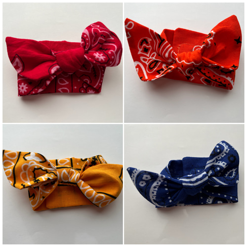 ＊handmade＊カラフルバンダナ9color！クロスリボンターバン 17hban-s001_1.jpg
