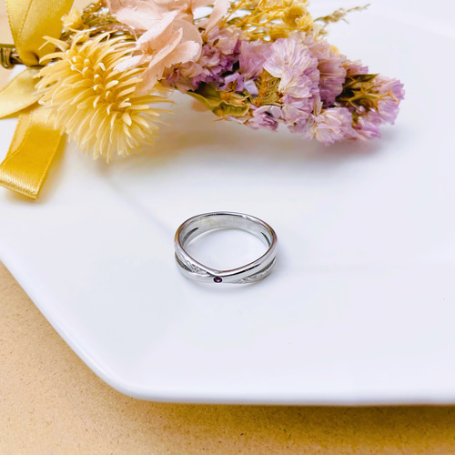 Hauʻoli*ring】お守りリング 幸福 幸せ 誕生石 ハワイアン
