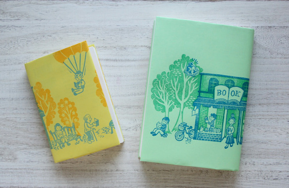 ＊送料込み＊複数ご注文で1枚サービス！紙のブックカバー　ブライトイエロー　2枚入り 8枚目の画像