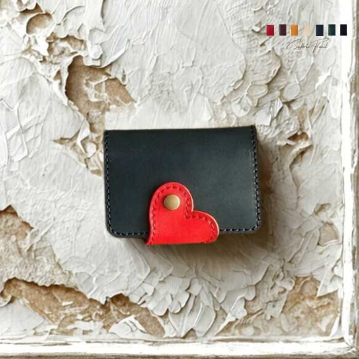 ◆大人気シリーズ◆７色◆ハート本革パスケース・カードケース◆定期入れ・ラッピング・刻印・ギフト