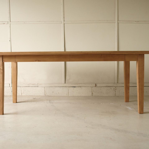 無垢材木製ダイニングテーブル 引き出し付き ダイニングテーブル 無垢 引出4杯 モミの木 横180cm 無垢板