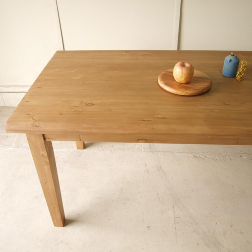 ダイニングテーブル 無垢 引出4杯 モミの木 横180cm 無垢板