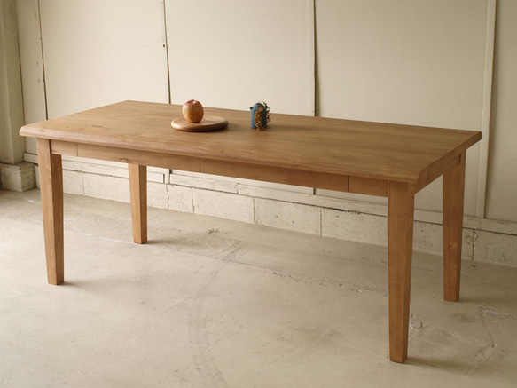 ダイニングテーブル 無垢 引出４杯 モミの木 横180ｃｍ 無垢板 024 宮崎 無垢家具 モミの木家具 3枚目の画像