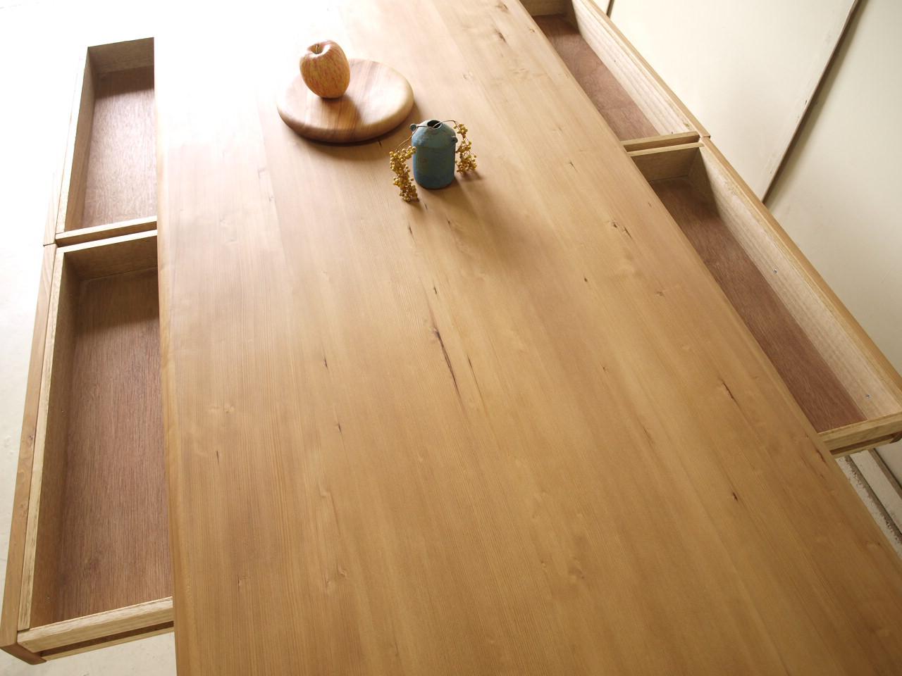 ダイニングテーブル 無垢 引出4杯 モミの木 横180cm 無垢板 024