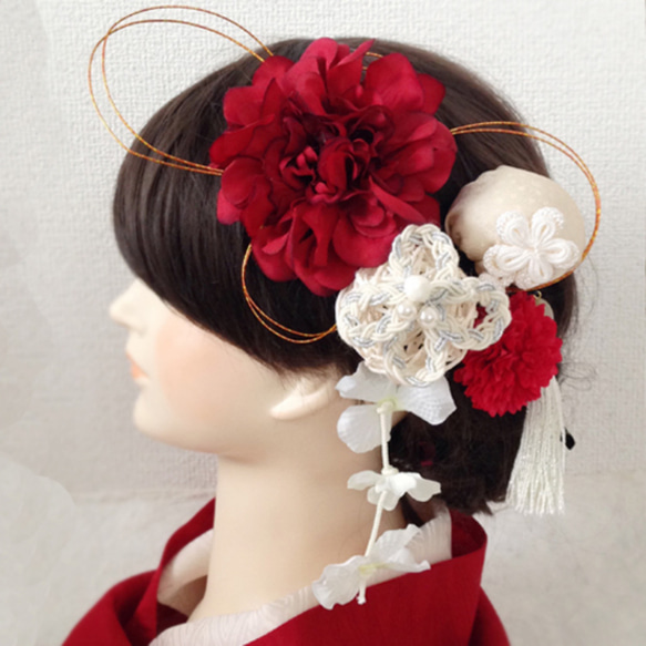 卒業式　成人式　結婚式　髪飾り　やまとなでしこの御祝い飾り （乙女の祈り) 送料無料】結婚式 成人式 髪飾り 紫 花 大正ロマン