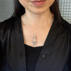 ヒョウモントカゲモドキのネックレス　シルバー製 5枚目の画像