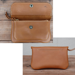 2層の革長財布/かわいいレザー財布/ブラウン/Beko Leather Studio/2sou-camel 6枚目の画像