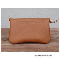 2層の革長財布/かわいいレザー財布/ブラウン/Beko Leather Studio/2sou-camel 5枚目の画像
