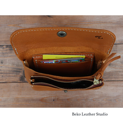 2層の革長財布/かわいいレザー財布/ブラウン/Beko Leather Studio/2sou-camel 8枚目の画像