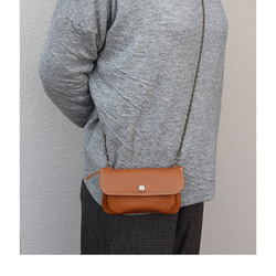 2層の革長財布/かわいいレザー財布/ブラウン/Beko Leather Studio/2sou-camel 7枚目の画像