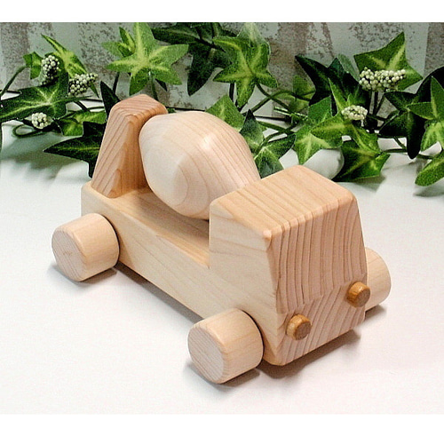 238新品・未使用　木のおもちゃ　手作り木製自動車 バス　木製玩具　乗用玩具 日本製 森のパズルバス 手押し車 赤ちゃん 木製 乗れる 木の