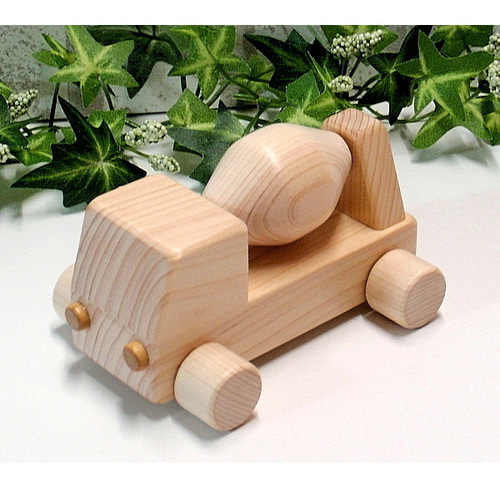 木のおもちゃ・はたらく車 ミキサー車/木製玩具 おもちゃ・人形