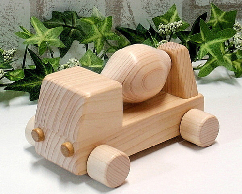 木のおもちゃ・はたらく車 ミキサー車/木製玩具 おもちゃ・人形