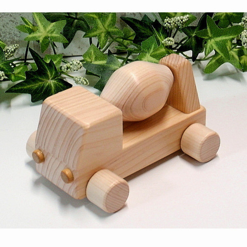 木のおもちゃ・はたらく車 ミキサー車/木製玩具 おもちゃ・人形
