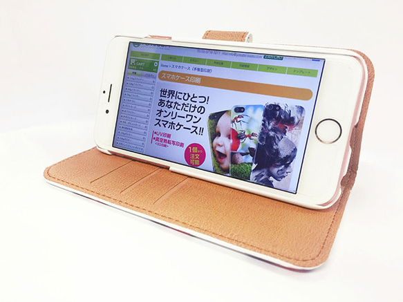 * iPhone/android　麻レース柄プリント手帳型スマホケース 　 7枚目の画像