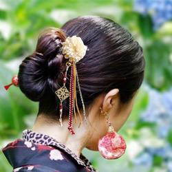 mcmc様 アップスタイルにゆらゆら揺れる花かんざし＊結婚式 成人式 髪飾り