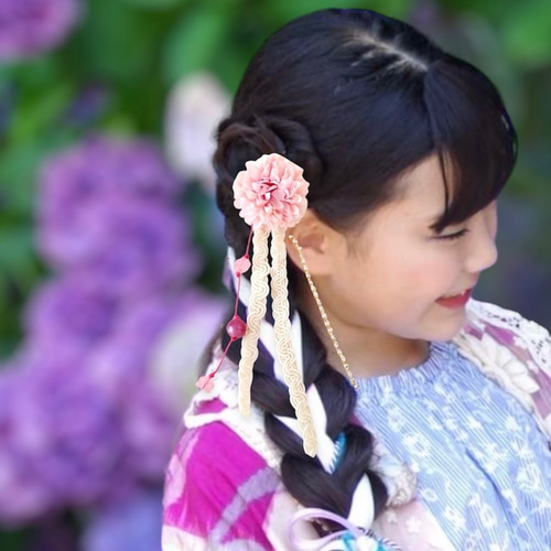 成人式 結婚式 浴衣 髪飾り かんざし 花 白 揺れる 大正ロマン