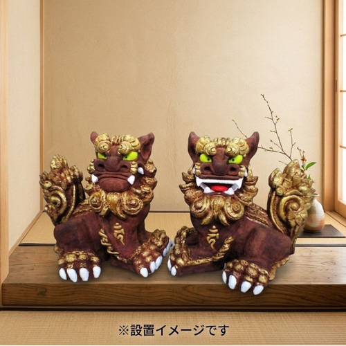 伝統の漆喰シーサー｜大型・構守（かまえまもり）｜28cm・本格守護（対